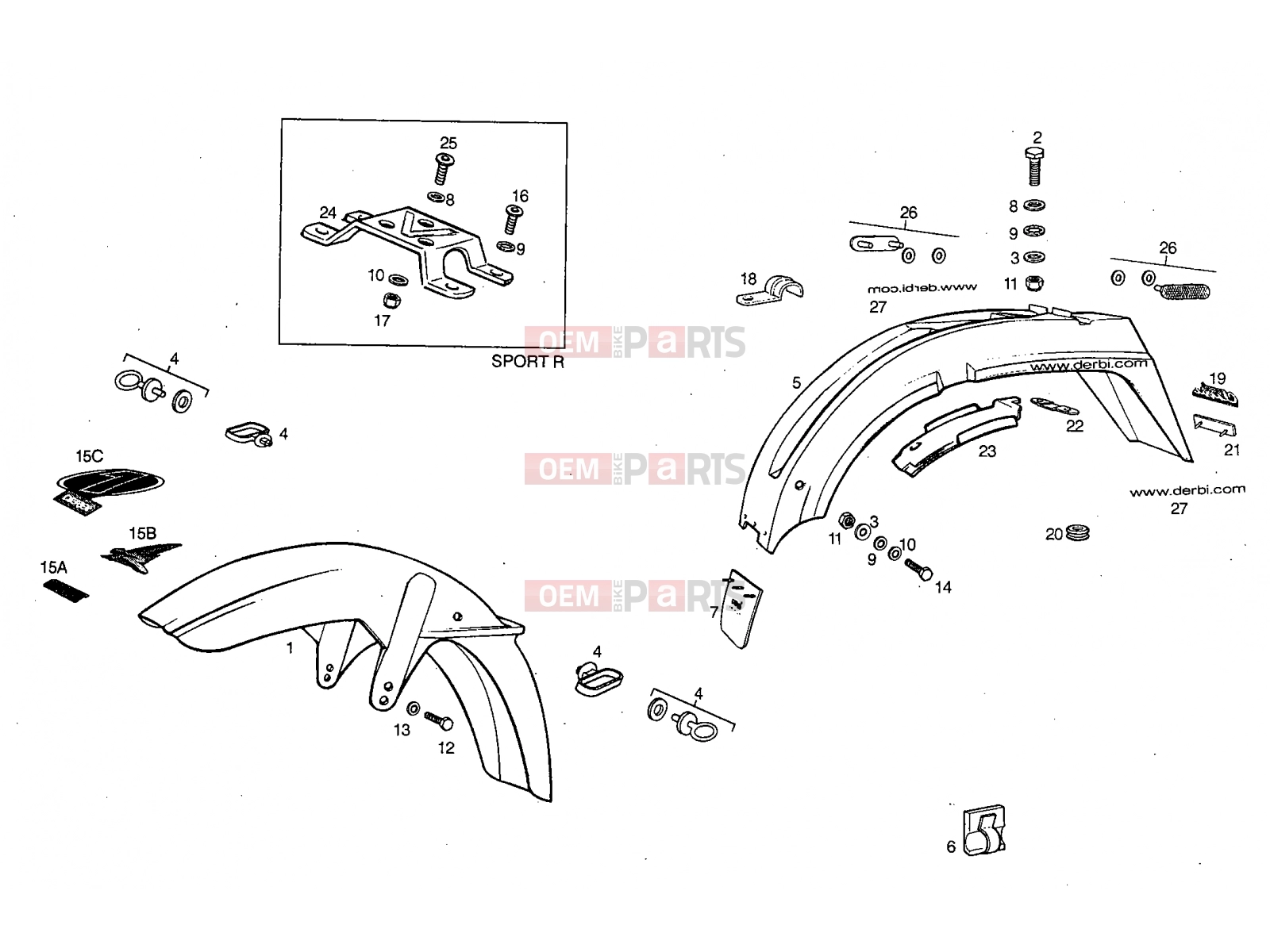 derbi Variant Start-Stop 50 Tables » Front mudguard