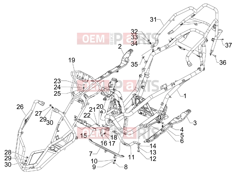 gilera 2008 Fuoco 500 Frame - Plastic parts - Coachwork » Frame/bodywork