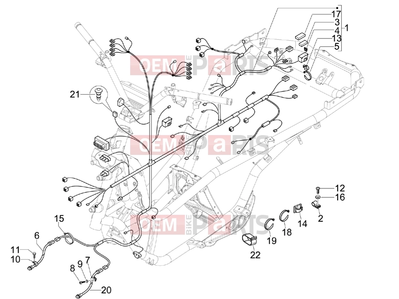 gilera 2009 Fuoco 500 Electrical system » Main cable harness