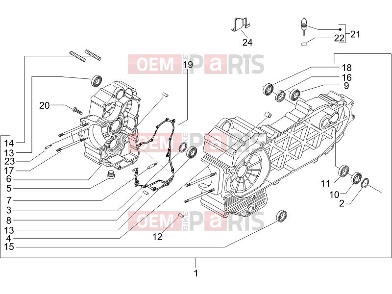 gilera 2010 Fuoco 500 Engine » Crankcase