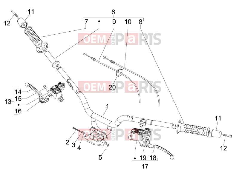 gilera 2011 Fuoco 500 Handlebars/Steering » Handlebars - Master cil.