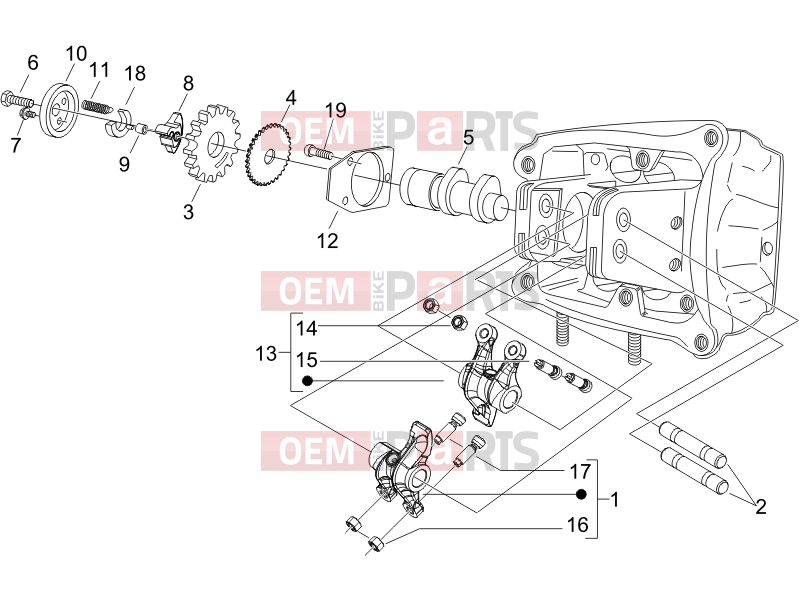 gilera 2011 Fuoco 500 Engine » Rocking levers support unit