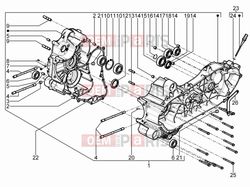Engine » Crankcase - Gilera Fuoco 500 LT 2014