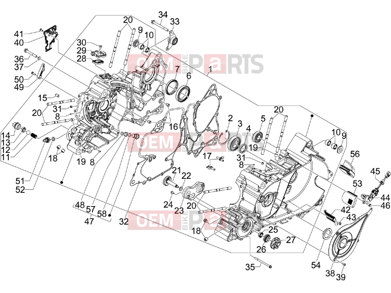 Engine » Crankcase - Gilera GP 800 2008