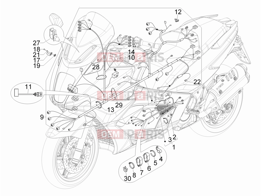 gilera 2008 GP 800 Electrical system » Main cable harness