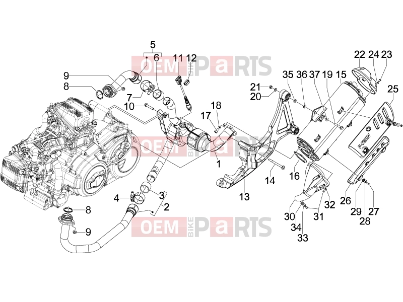 Engine » Silencer - Gilera GP 800 2008