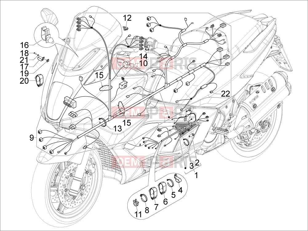 gilera 2009 GP 800 Electrical system » Main cable harness