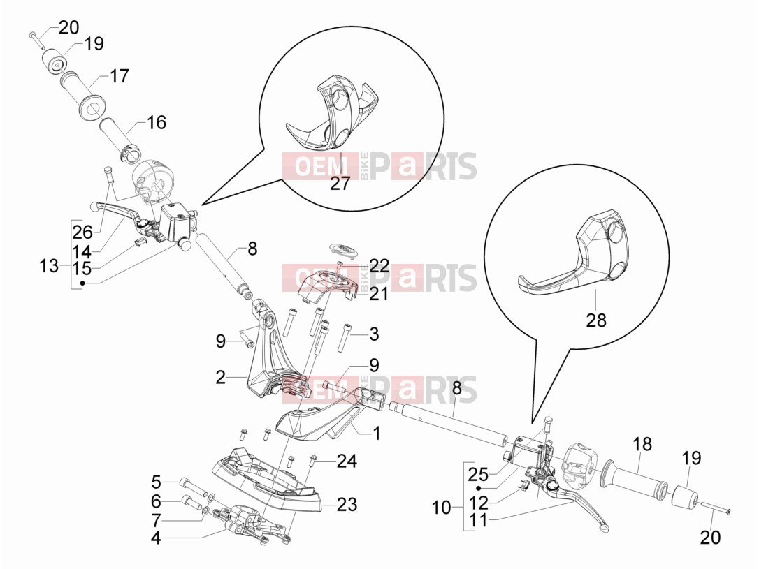 gilera 2011 GP 800 Handlebars/Steering » Handlebars - Master cil.