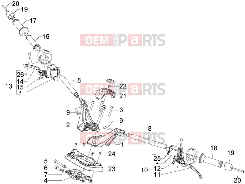 gilera 2009 GP 800 Centenario Handlebars/Steering » Handlebars - Master cil.