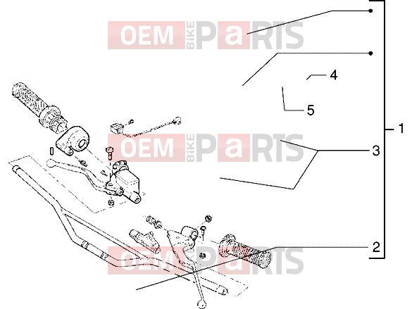 gilera H@k Handlebars » Handlebars component parts