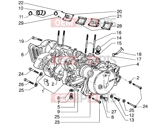 gilera H@k M.Y. 2001 Engine » Crankcase