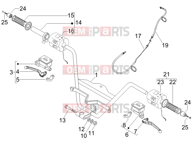 gilera 2007 Nexus 250 Handlebars/Steering » Handlebars - Master cil.