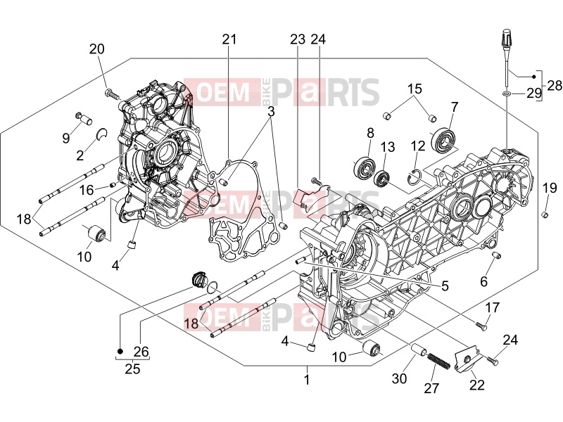 gilera 2009 Oregon 250 Engine » Crankcase