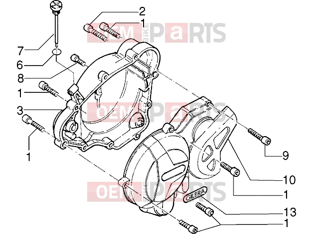 gilera RK 50 Engine » Half crankcase covers