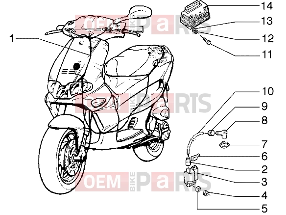 gilera Runner 50 2T Electrical system » H.t. coil-Regulator