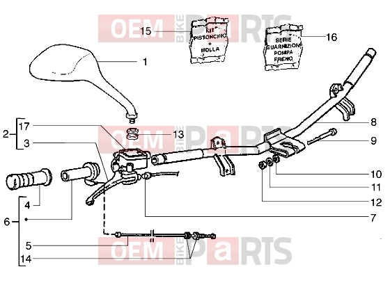 gilera Runner 50 2T Handlebars » Handlebars component parts