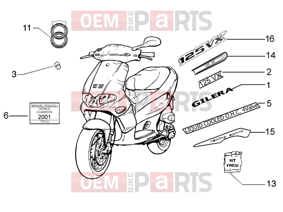 gilera Runner 125 VX 4T Chassis » Emblems
