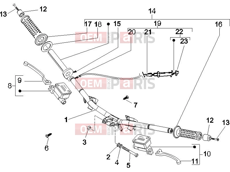 Handlebars/Steering » Handlebars - Master cil. - Gilera Runner 50 Pure Jet 2007