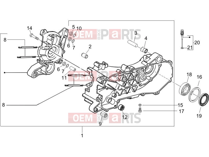 gilera 2009 Runner 50 SP -SC- Engine » Crankcase