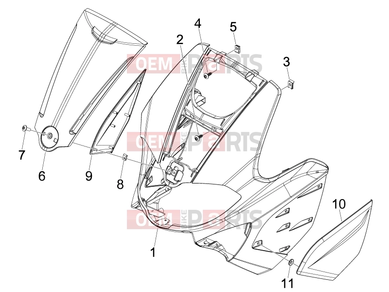 gilera 2016 Runner 50 SP Frame - Plastic parts - Coachwork » Front shield