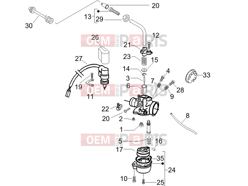 gilera 2007 Runner 50 SP Engine » Carburetor's components