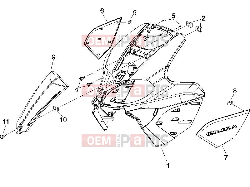 gilera 2007 Runner 50 SP Frame - Plastic parts - Coachwork » Front shield