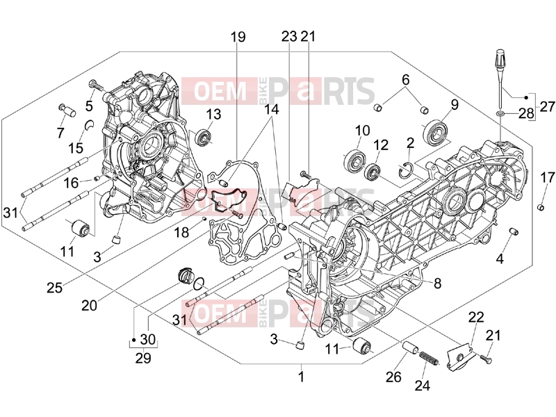 gilera 2011 Runner 125 ST 4T Engine » Crankcase