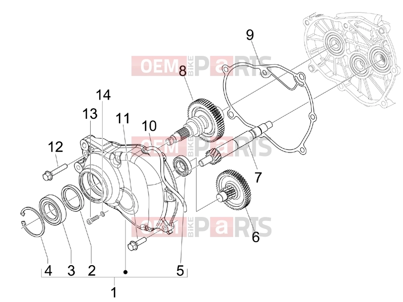 gilera 2013 Runner 125 ST 4T Engine » Reduction unit