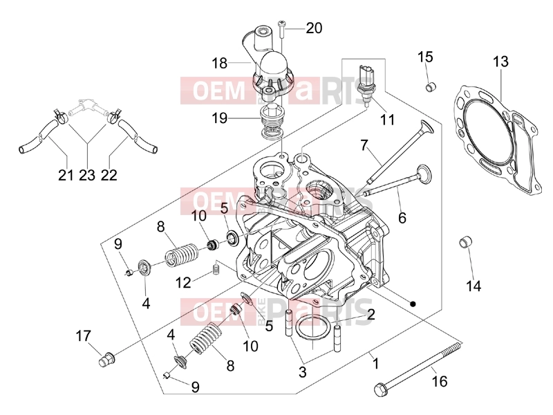 gilera 2017 Runner 125 ST 4T Engine » Head unit - Valve