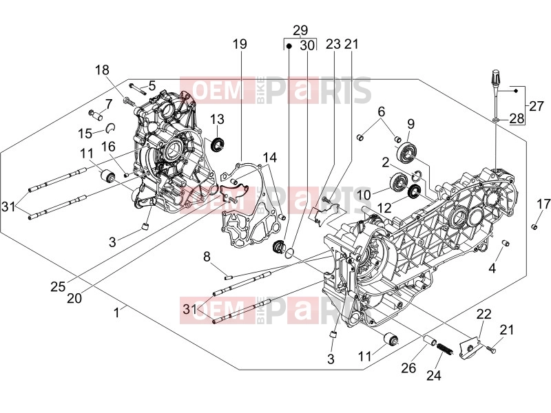 gilera 2011 Runner 200 ST 4T Engine » Crankcase