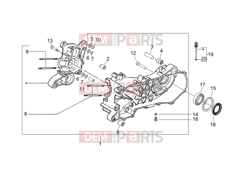 gilera 2006 Stalker 50 Engine » Crankcase