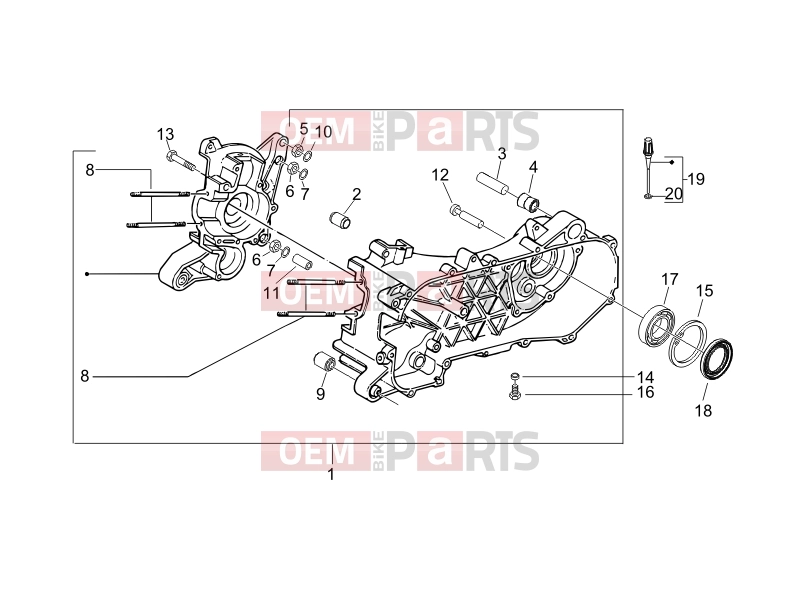 gilera 2007 Stalker 50 Engine » Crankcase
