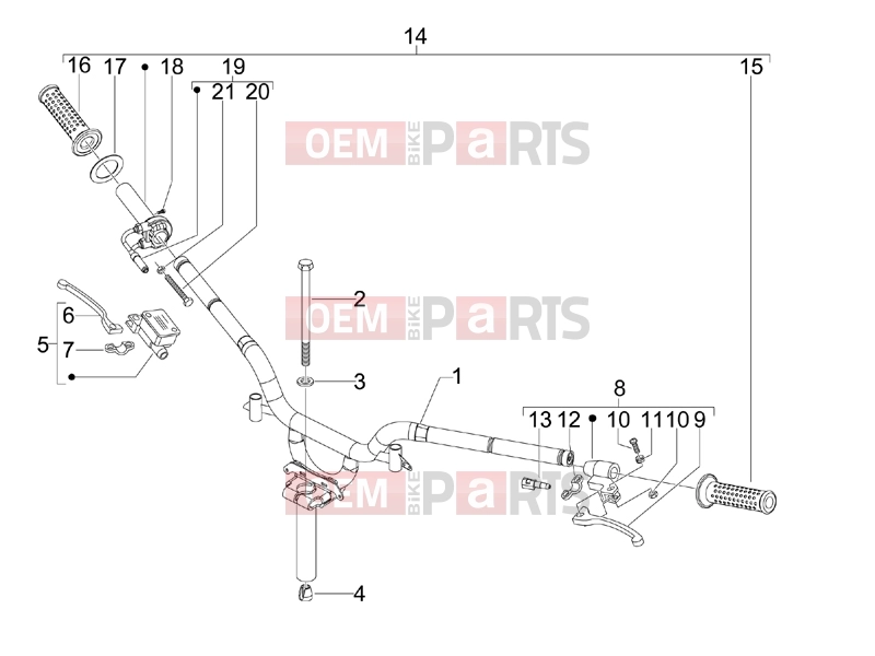 gilera 2011 Stalker 50 Handlebars/Steering » Handlebars - Master cil.