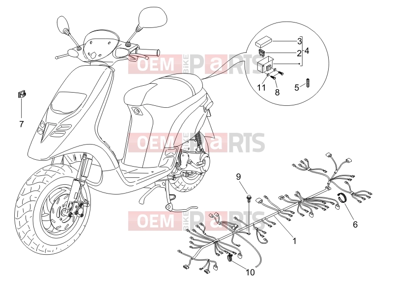 Electrical system » Main cable harness - Gilera Storm 50 2008