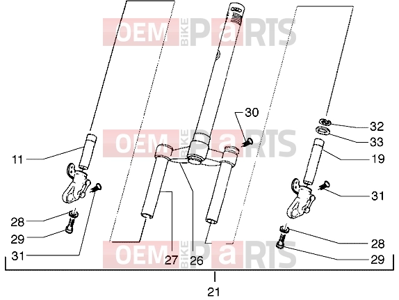 gilera Runner VX Suspensions-Wheels » Front fork