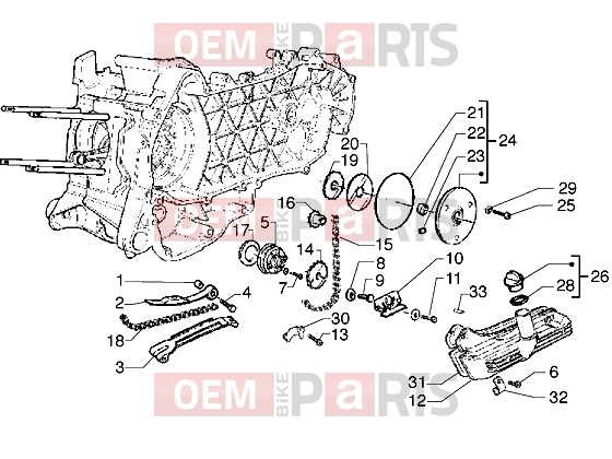 gilera Runner VX Engine » Pump group - Oil pan