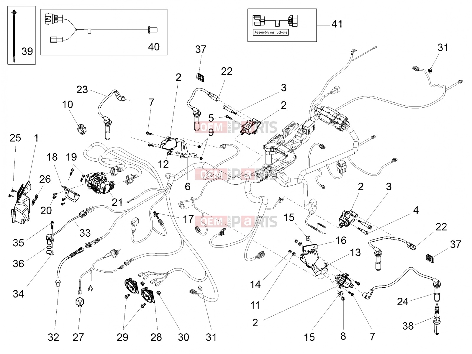 Electrical systems » Front electrical system - Motoguzzi Audace 1400 Carbon ABS 2019