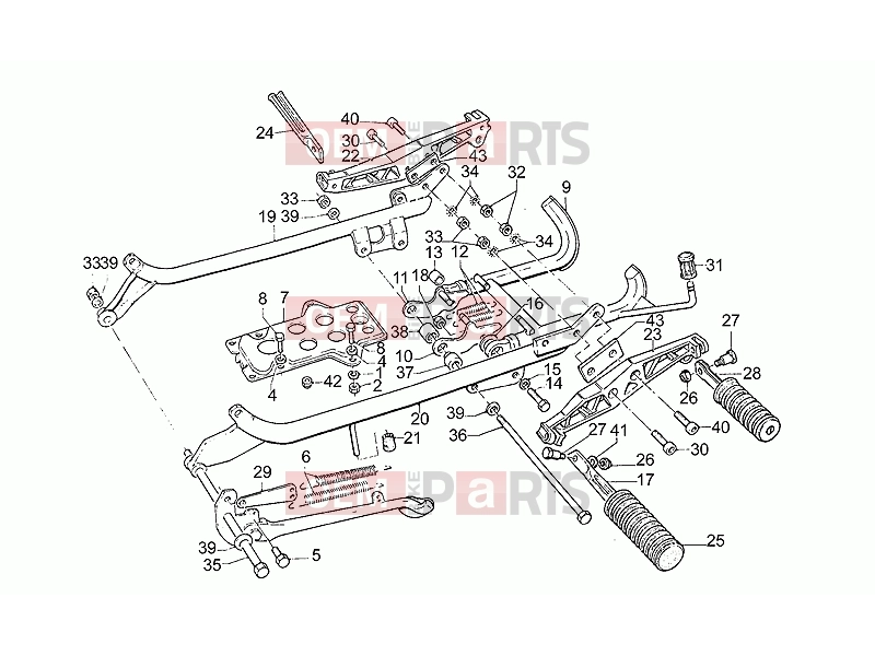 MOTOGUZZI SP II 1000 FRAME » Foot rests - Lateral stand