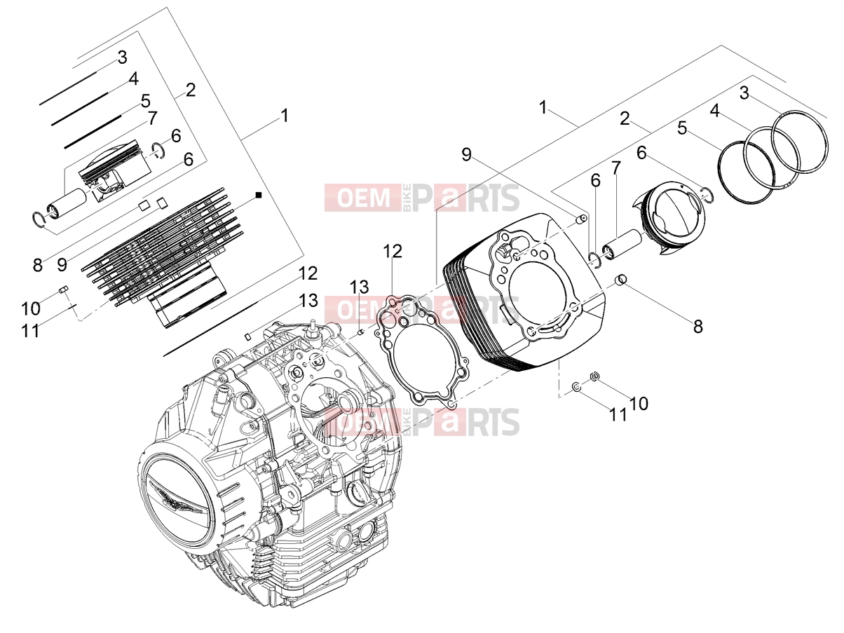 MOTOGUZZI V 85 TT e4 ABS 2019 (EMEA) Engine » Cylinder - Piston