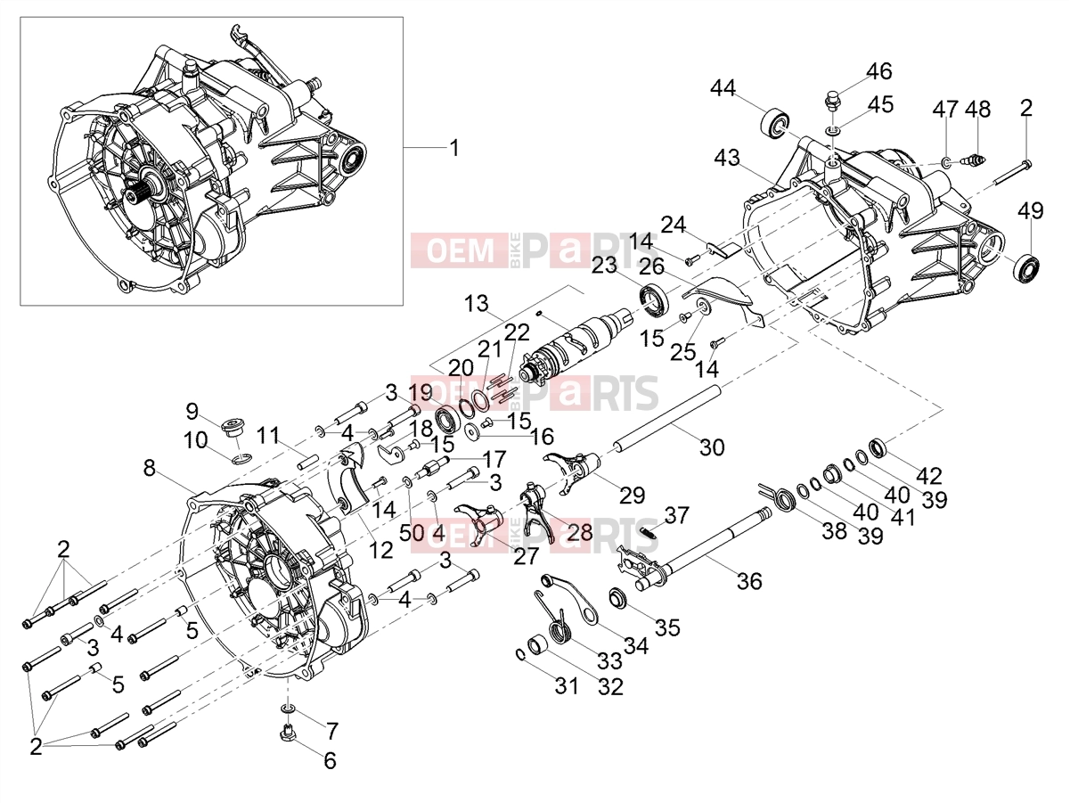 MOTOGUZZI V 85 TT e4 ABS 2019 (EMEA) Engine » Gear box / Selector / Shift cam