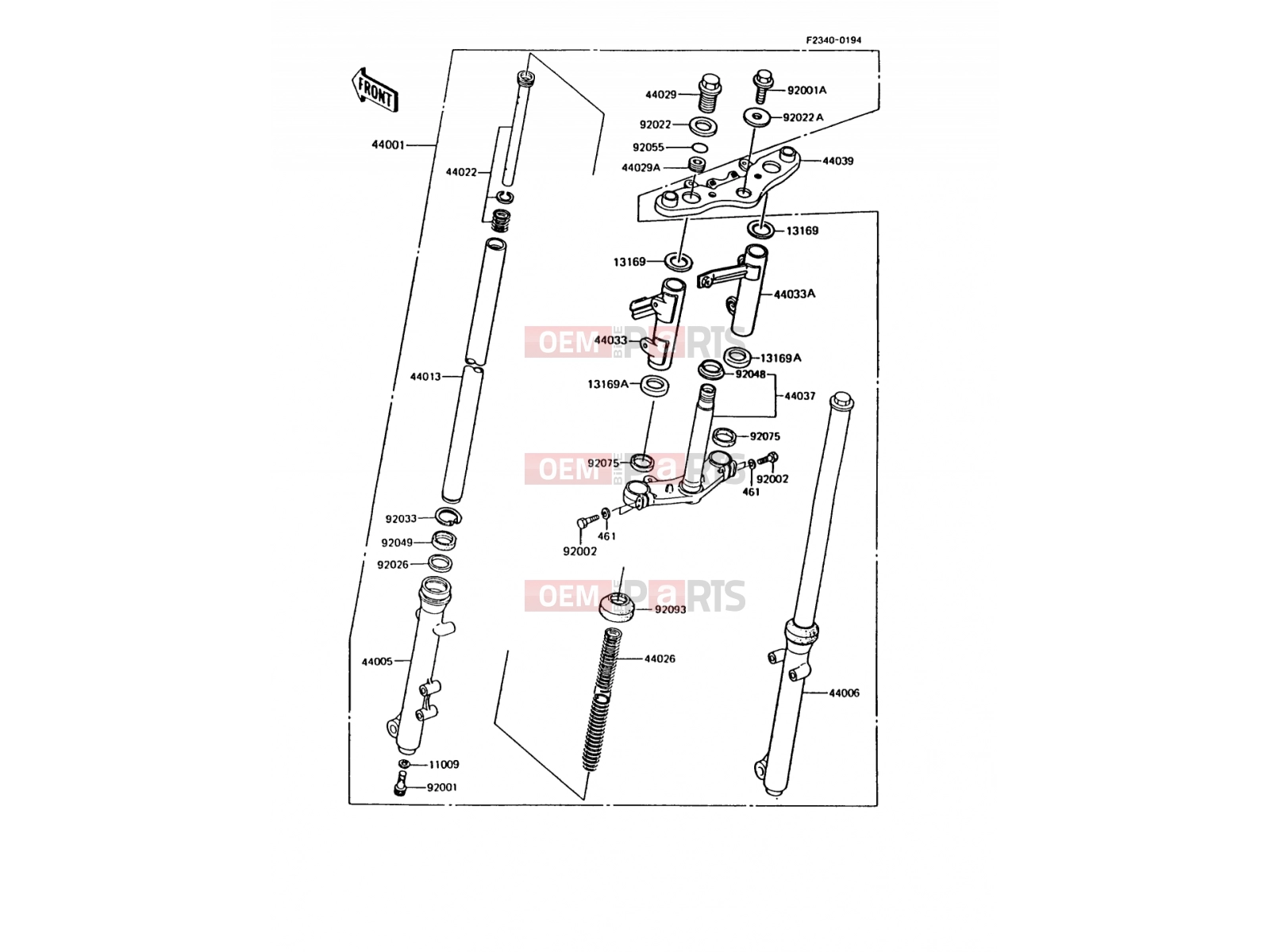 Front Fork - Kawasaki AR125 (AR125-B7) 1990