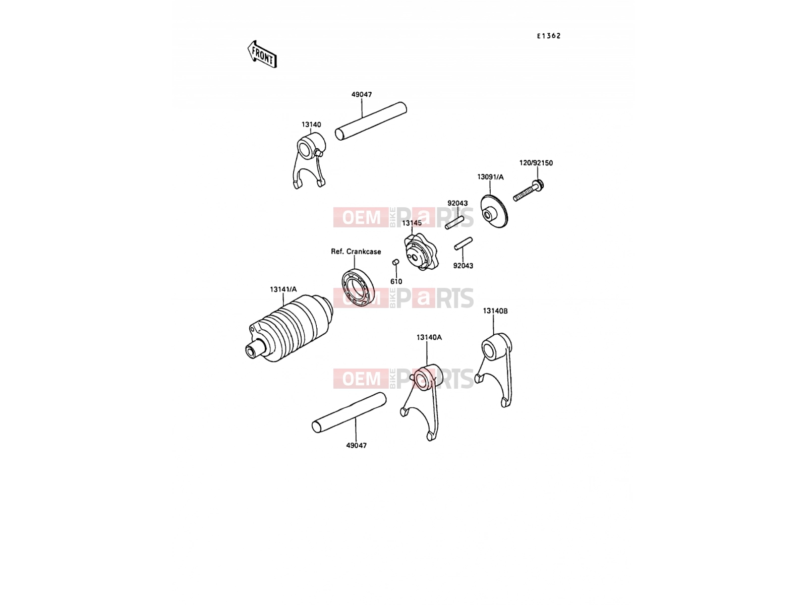 KAWASAKI 1990 Change Drum/Shift Fork