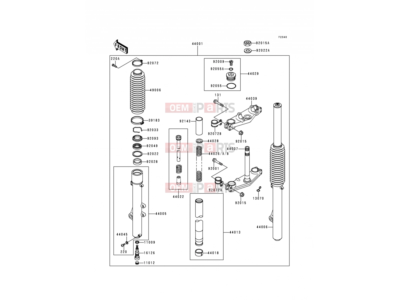 Front Fork - Kawasaki KDX200 (KDX200-E4) 1992