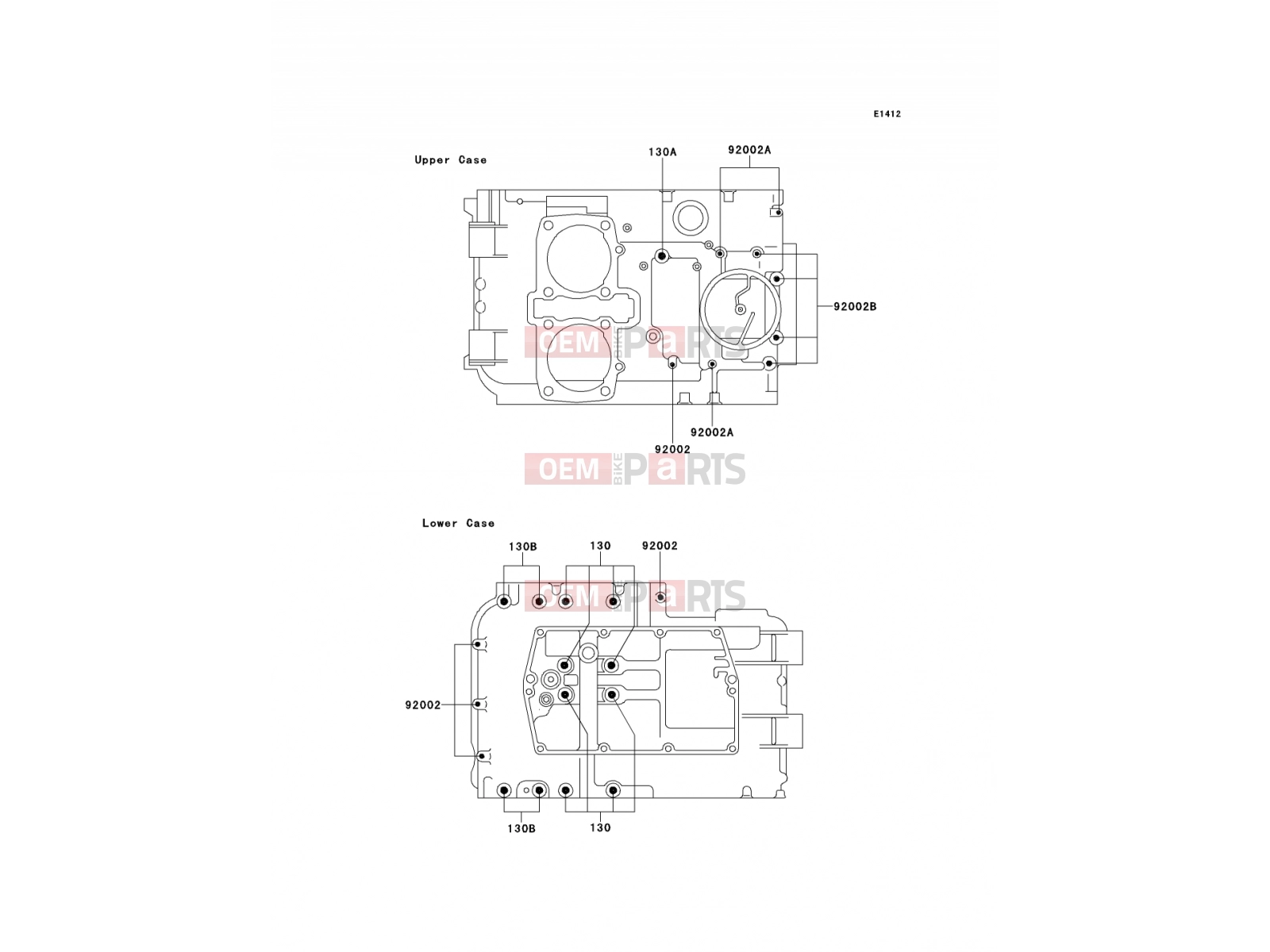KAWASAKI 1997 Crankcase Bolt Pattern