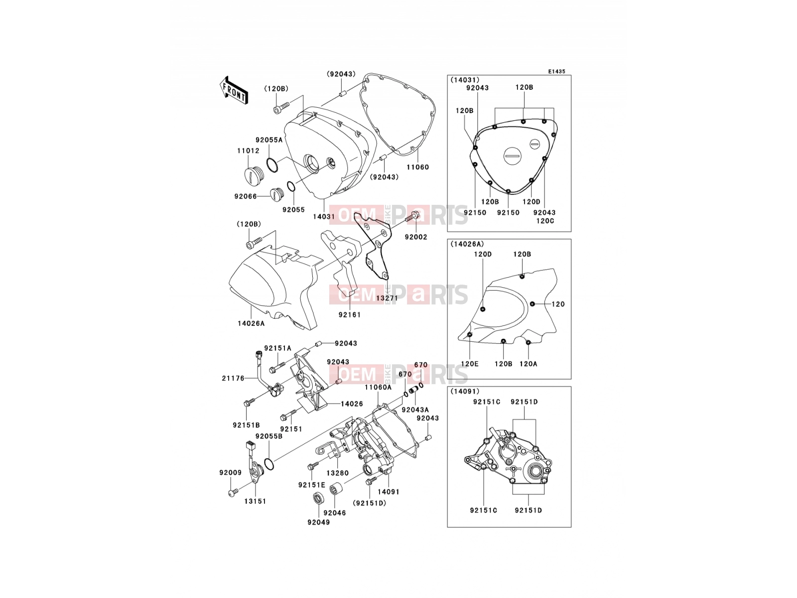 KAWASAKI 2003 Left Engine Cover(s)