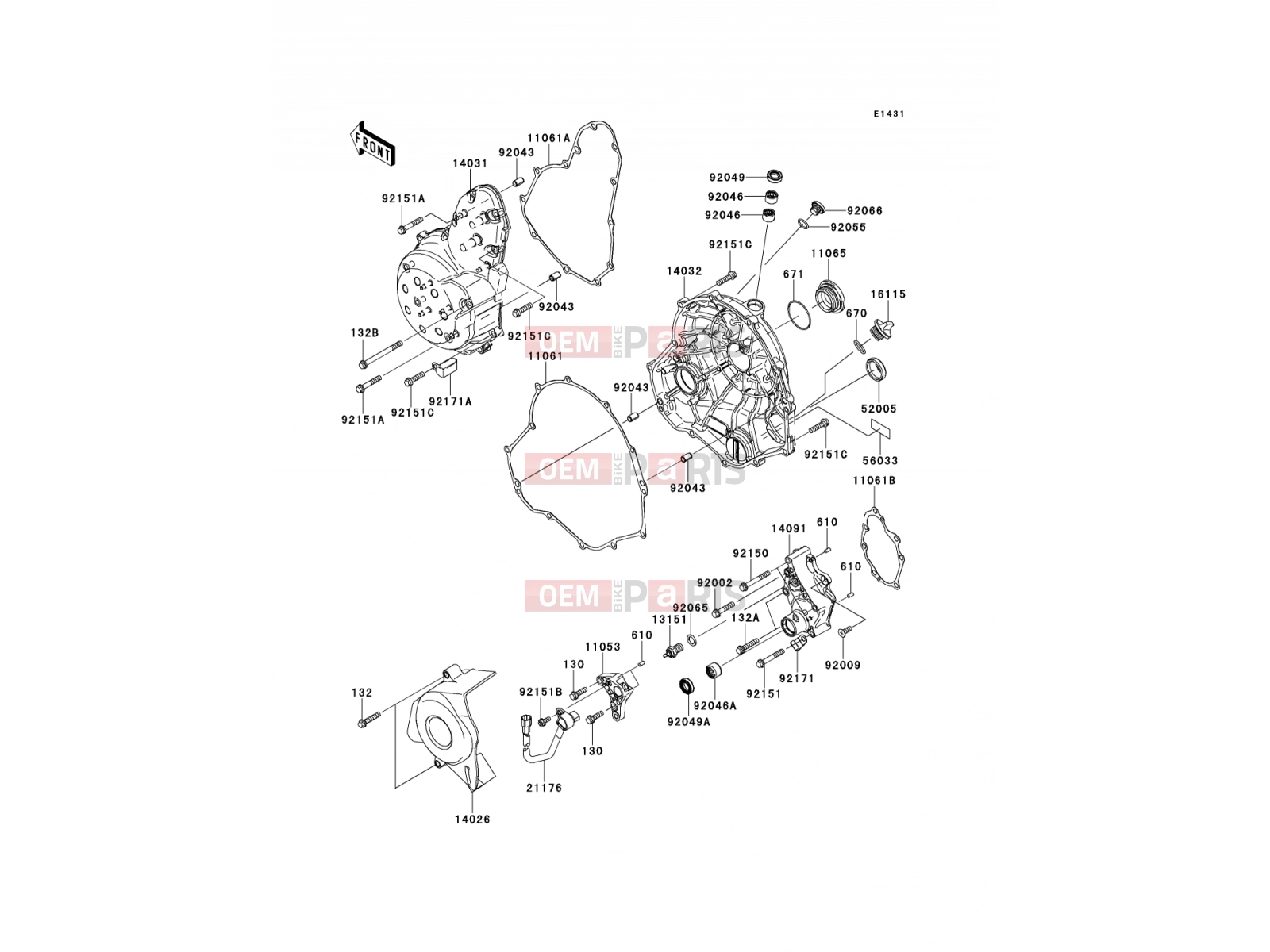 Engine Cover(s) - Kawasaki VERSYS (KLE650B9F) 2009