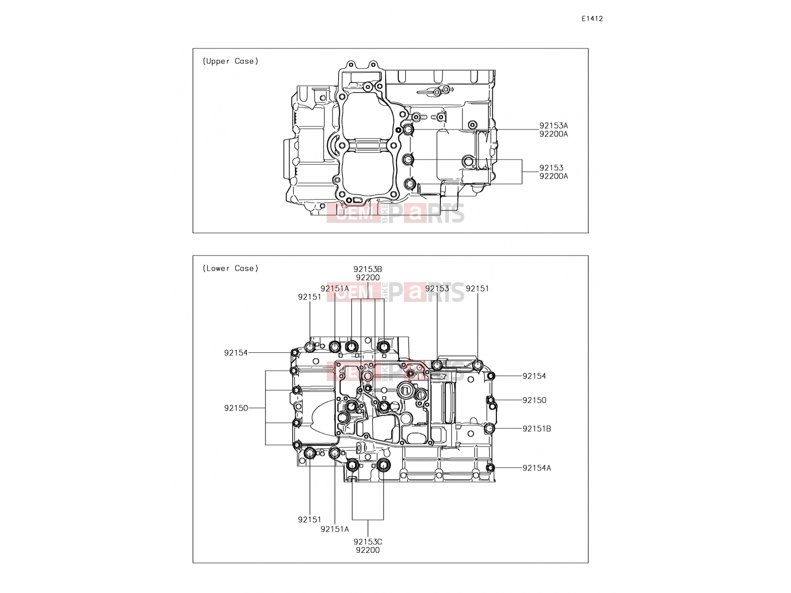 KAWASAKI 2017 Crankcase Bolt Pattern