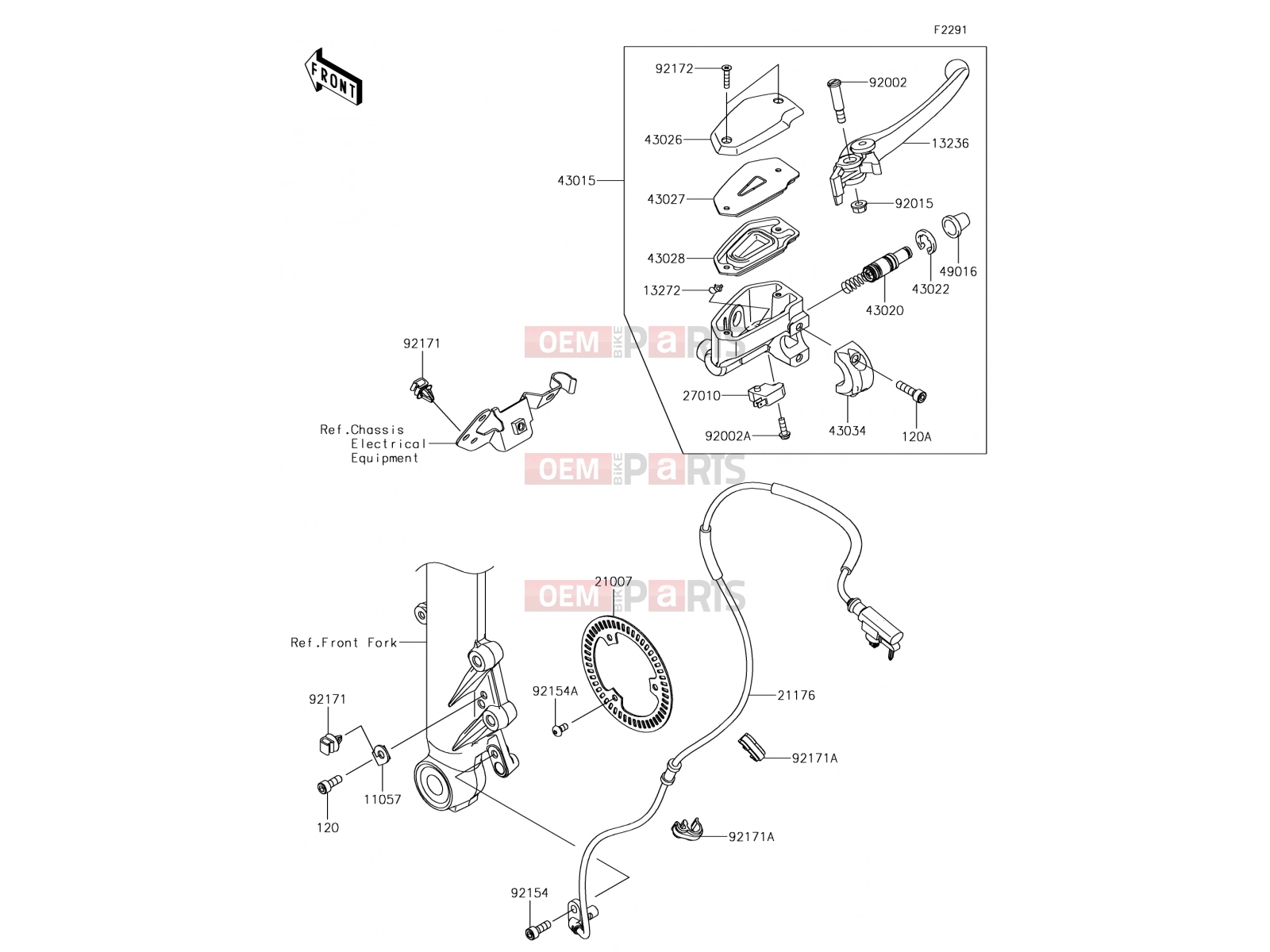 Front Master Cylinder - Kawasaki NINJA 650 (EX650KHFA) 2017