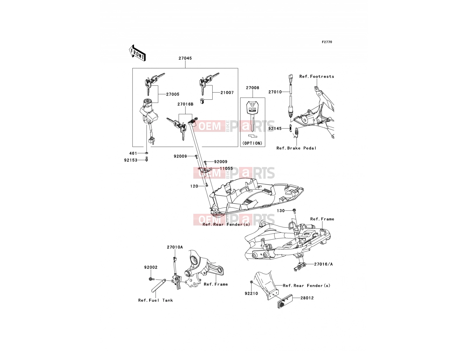 Ignition Switch - Kawasaki ER-6f ABS (EX650DBF) 2011