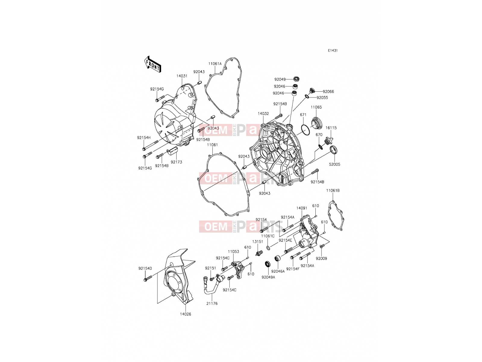 Engine Cover(s) - Kawasaki ER-6f (EX650ECF) 2012